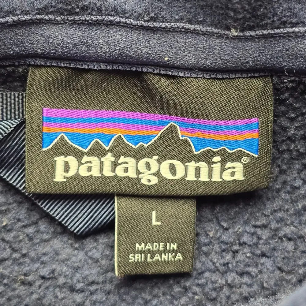 Patagonia Better Sweater 1/4 Zip Pullover Womens Large Navy Blue Fleece Jacket